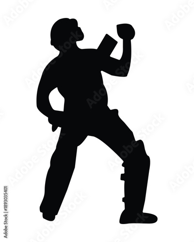 Pakistani best cricket player silhouettes with a celebration