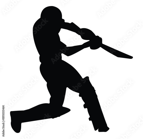 Pakistani celebrity cricket player silhouettes with a cricket shot art