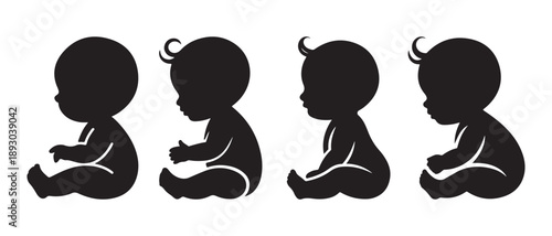 Cartoon warriors meditating in lotus pose isolated on white background.