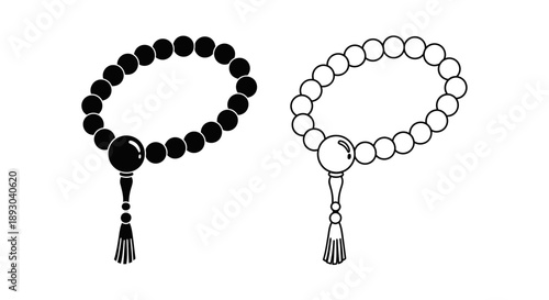 Islamic prayer beads muslim misbaha tasbeeh Vector