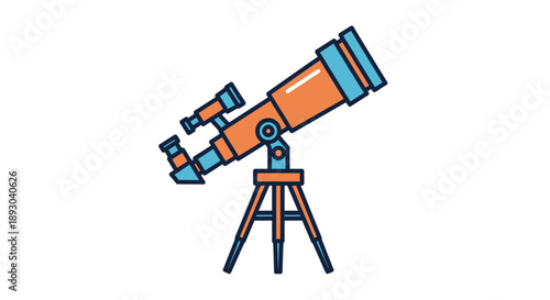 Telescope science discovery space exploration Vector