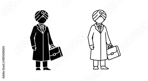 Business people businessman businesswoman suit briefcase Vector