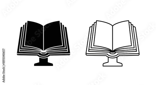 Open book illustration education learning icon Vector