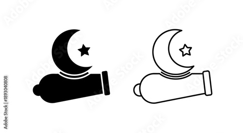 Moon star night sky symbol design Vector