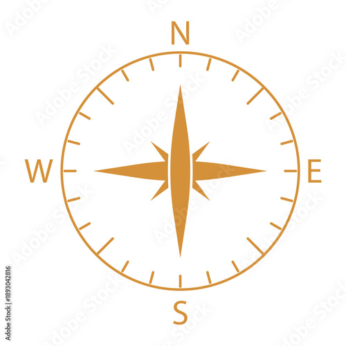 gold compass direction travel icon