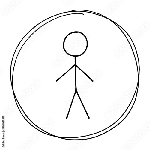 Single person in circular frame