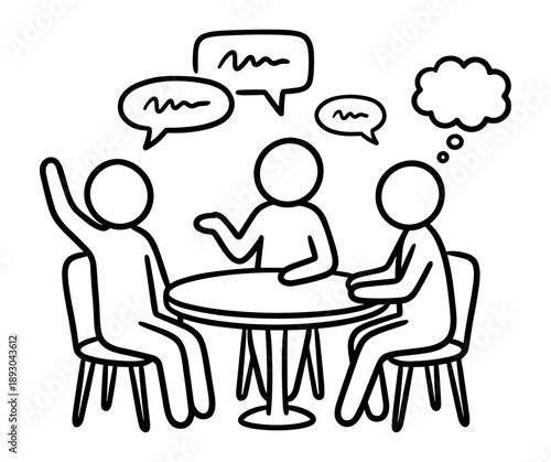 Group discussing at round table