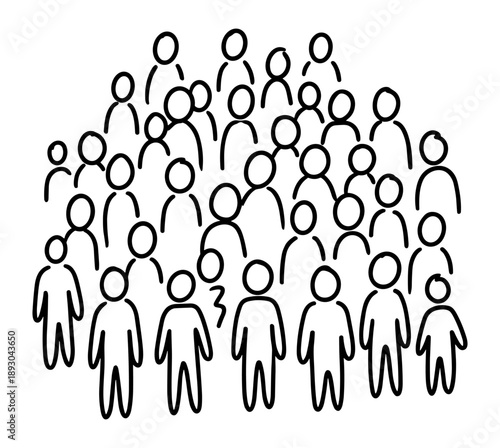 Dense crowd of people in gathering