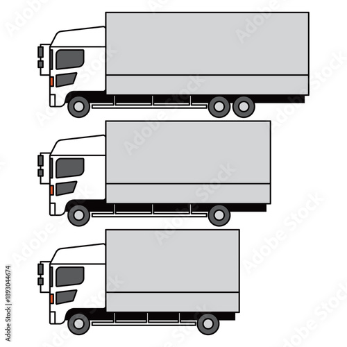 トラック　セット　イラスト　ベクター