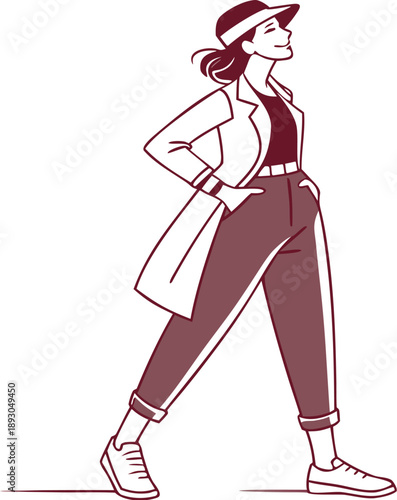 female silhouette hand on hip fashion set confide