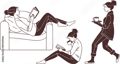 female silhouette relaxed weekend pose collection