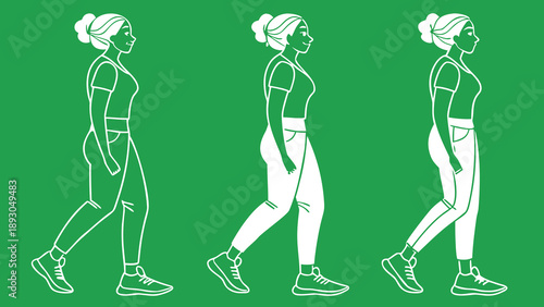 female silhouette side profile only pose set cons