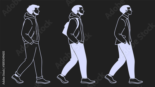 male silhouette neutral universal pose group ui a
