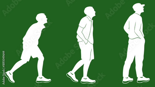 male silhouette waiting pose collection relaxed s