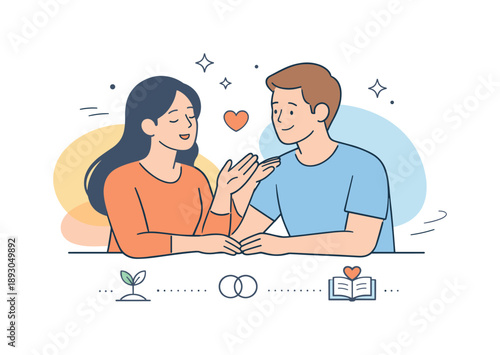 Empathic Relationship Growth. Mutual growth and development in long-term relationships ? emotional support. One partner listening while the other speaks,