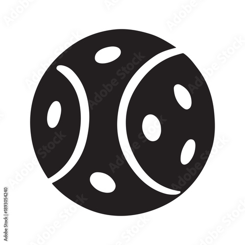 Pickleball ball vector illustration, isolated on white background.