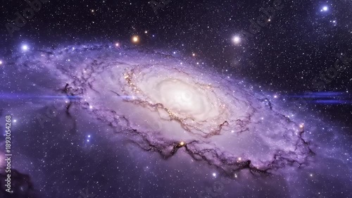 Stunning Galaxy Spiral in Deep Space with Brilliant Stars and Cosmic Dust.