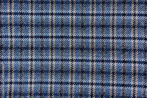 Billede på lærred Blue and beige retro style suit fabric texture for jackets and trousers sewing p