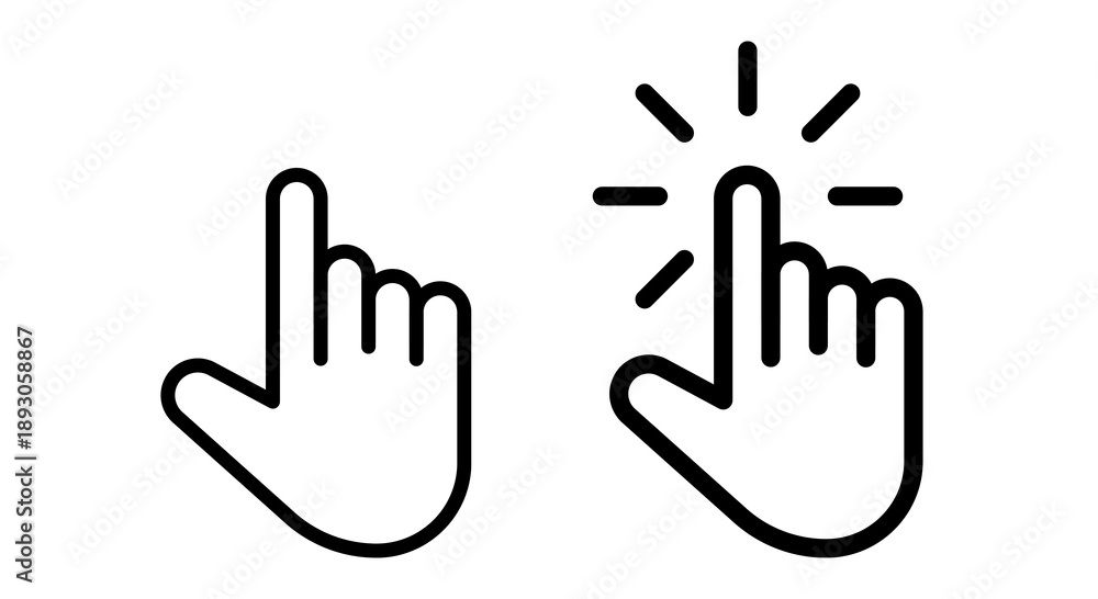 Fototapeta premium Set of hand cursor icons