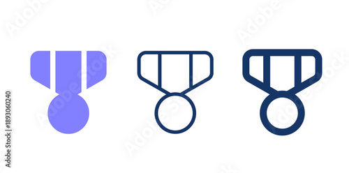 Medal solid vector icon. Award  line icon. 