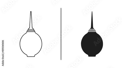 Vector illustration of, on transparent background, medical enema bulb for health, hygiene, and wellness graphic design element