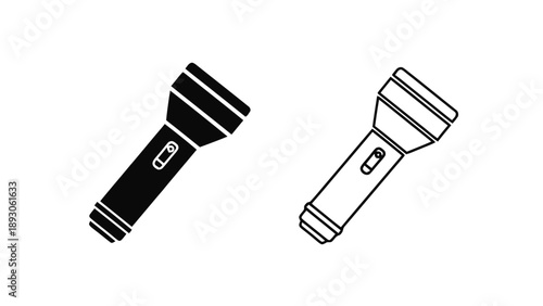Vector illustration of a modern flashlight icon, essential for dark navigation, on transparent background
