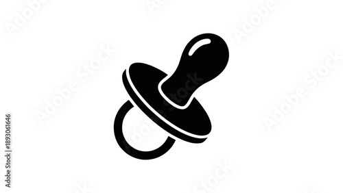 Vector illustration of a monochrome baby pacifier dummy icon on transparent background for childcare