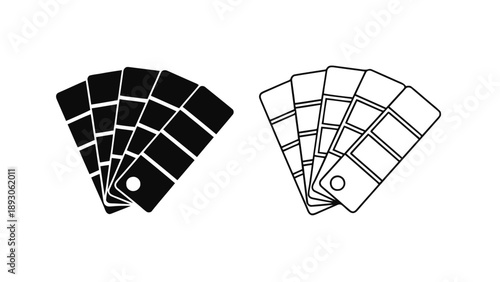 Vector illustration of color swatch palette icons for graphic design, on transparent background