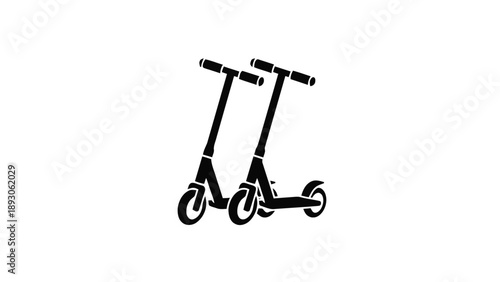 Vector illustration of modern electric kick scooters, on transparent background, for urban travel needs