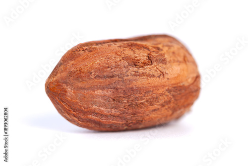 Billede på lærred Hazelnut kernels on a white background, healthy food. Macro