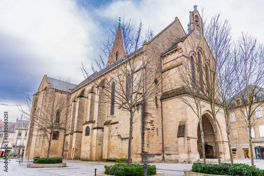 Fototapeta premium The Saint-Martin collegiate church of Brive is a former collegiate church located in Brive-la-Gaillarde in Corrèze, Nouvelle Aquitaine, France