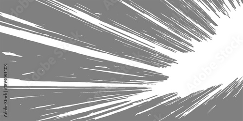 An abstract black and white grunge background capturing the high-speed motion of cars and trucks driving along a perspective city highway lane