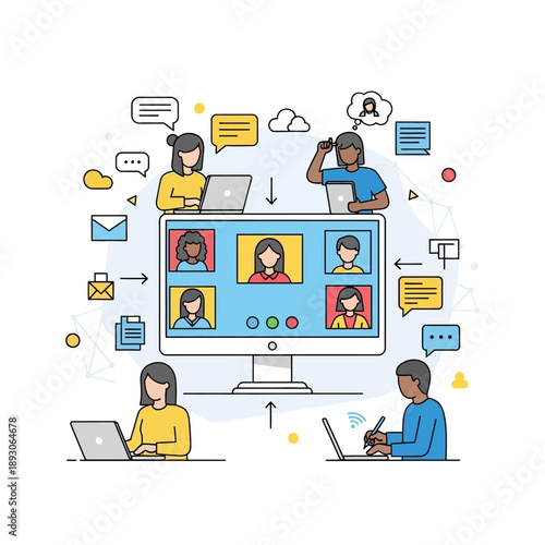 Remote Team Collaboration Online Meeting Video Conference.