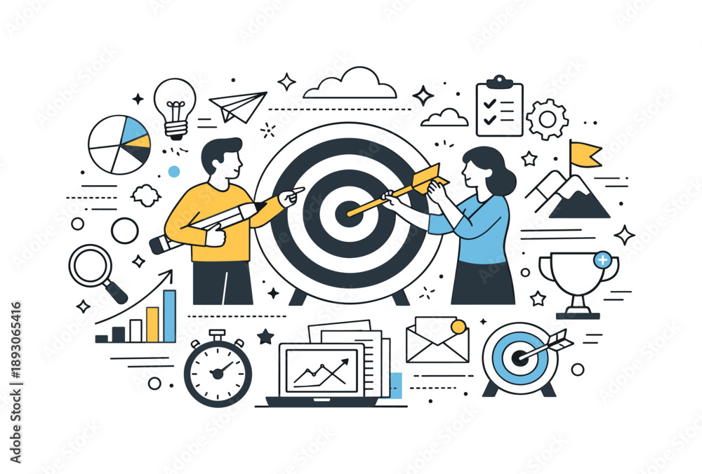 Obraz premium Minimalist Geometric Balance. Heavy layout composition. Central focus surrounded by numerous supporting elements, creating visual pressure and depth.