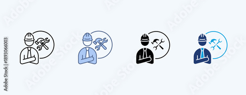 Contractor Multiple Icon Illustration Vector