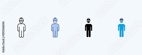 Worker Multiple Icon Illustration Vector