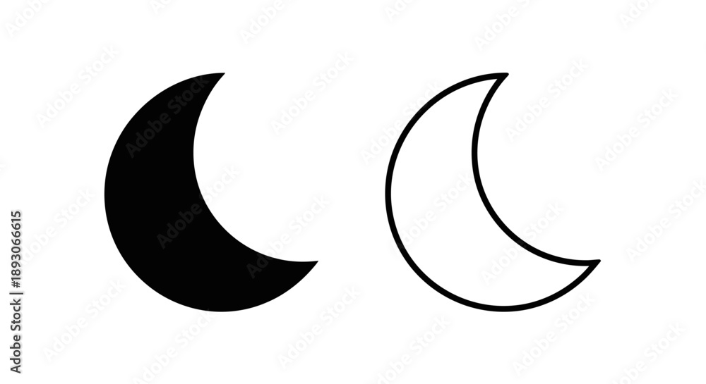 Obraz premium Minimalist moon icons set Vector