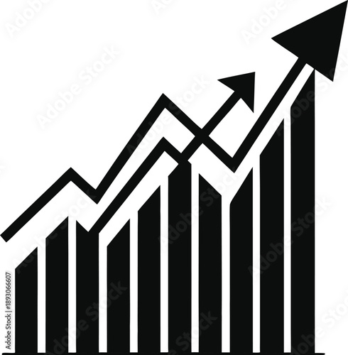 business graph with arrow