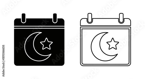 Islamic calendar moon star ramadan eid Vector