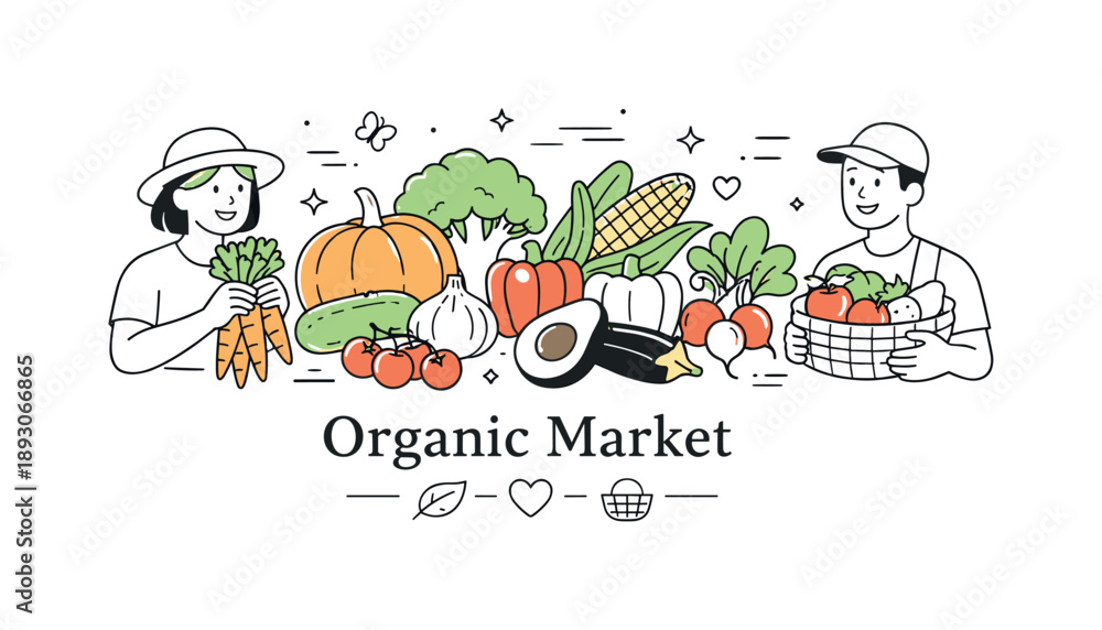 Fototapeta premium Colorful Organic Market.