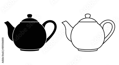 Teapot silhouette icon design Vector