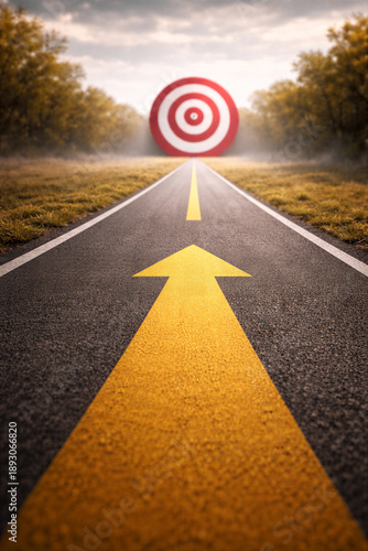 A Road To Success Focused On Target