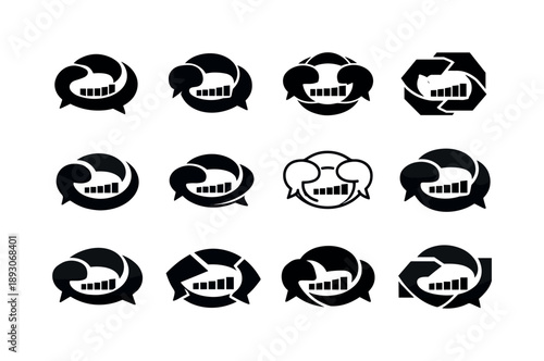 Feedback Culture Icons. Fostering a culture of feedback and continuous improvement. Icon set. Set Logo of fostering a culture of feedback and continuous