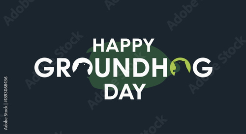 Groundhog Day Celebration with Text and Logo.