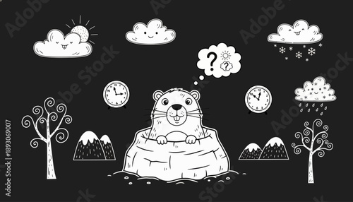 Bear Sitting on Ice Thinking About Weather.