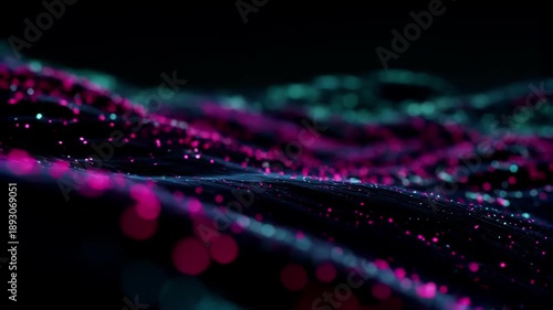 Futuristic neon particles background