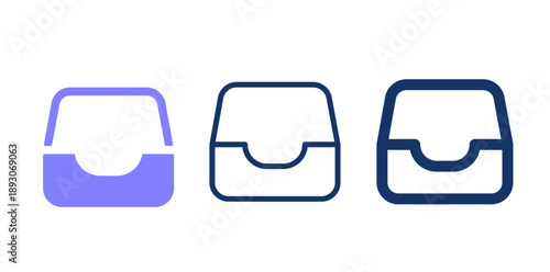 Drawer solid vector icon. Archive line icon.