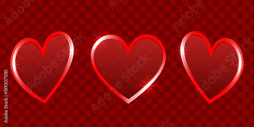 Glowing glass hearts
