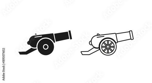 Historical cannon icon set Vector
