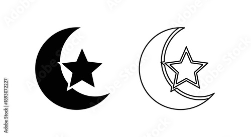 Moon star symbol islamic faith symbols vector Vector